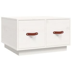 vidaXL Salongbord hvit 60x53x35 cm heltre furu