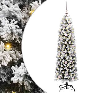 vidaXL Kunstig juletre med 150 LED gr&oslash;nn 150 cm PVC og st&aring;l og plast