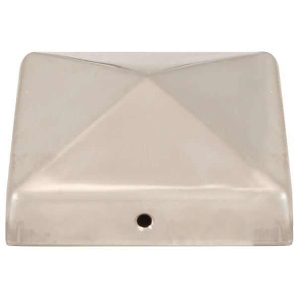 vidaXL Gjerdestolpehatter pyramide 6 stk rustfritt st&aring;l 81x81 mm