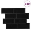 vidaXL Subway-flis 10 pcs Svart 29.4 x 21.4 cm Polyuretan og PET