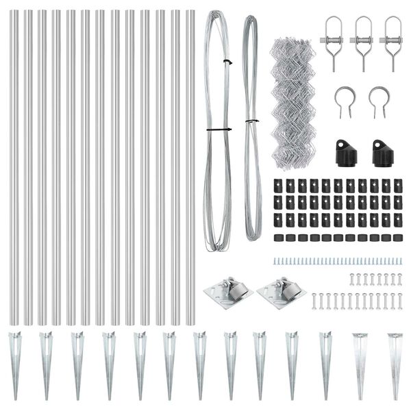 vidaXL Gjerdep&aring;le s&oslash;lv 25 x 0,8 m (40 x 40 mm mesh) St&aring;l