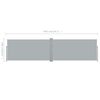 vidaXL Uttrekkbar sidemarkise 160x600 cm grå