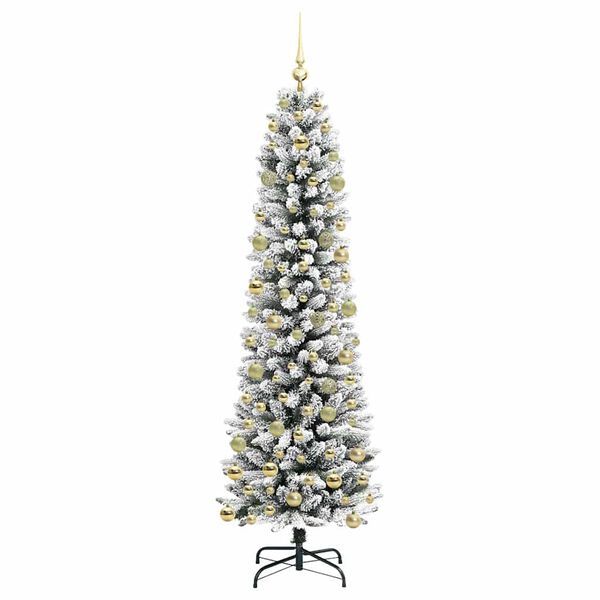 vidaXL Kunstig juletre med 300 LED Hvit 210 cm PVC og Metall og Plast