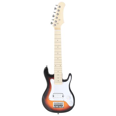 vidaXL Elektrisk gitar for barn med veske brun og hvit 3/4 30"