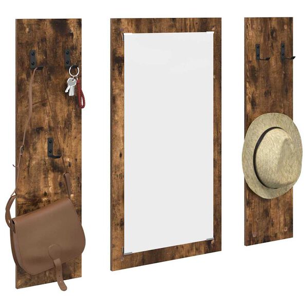 vidaXL Vegghengt kleshenger R&oslash;kt eik 96 x 1,5 x 90 cm Konstruert tre