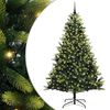 vidaXL Kunstig leddet juletre med 300 LED-lamper gr&oslash;nn 240 cm