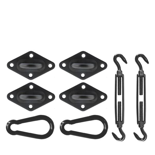 Livin'outdoor Fester til firkantet solseil svart