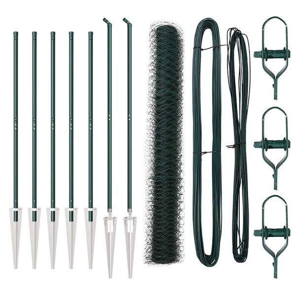 vidaXL Gjerdep&aring;le gr&oslash;nn 10 x 1,4 m (36 mm netting) St&aring;l og PVC