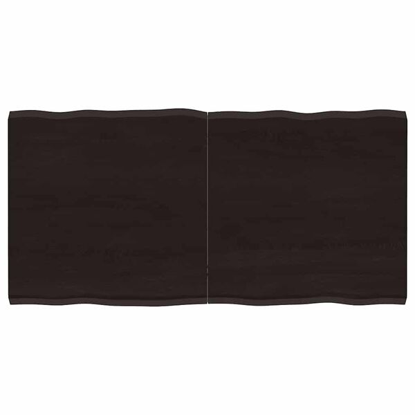 vidaXL Bordplate m&oslash;rkebrun 120x60x(2-4)cm behandlet heltre naturlig