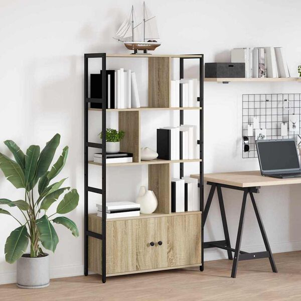 vidaXL Bokhylle Sonoma eik 80 x 30 x 155,5 cm Konstruert tre