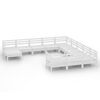 vidaXL Hagesofagruppe 12 deler hvit heltre furu