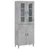 vidaXL Highboard betonggr&aring; 69,5x34x180 cm konstruert tre