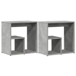 vidaXL Sidebord 2 stk betonggr&aring; 50x30x50 cm konstruert tre