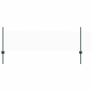 vidaXL Sekskantet gjerde med post 10 x 0,5 m PVC-belagt st&aring;l Gr&oslash;nn