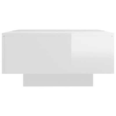 vidaXL Salongbord høyglans hvit 90x60x31 cm sponplate