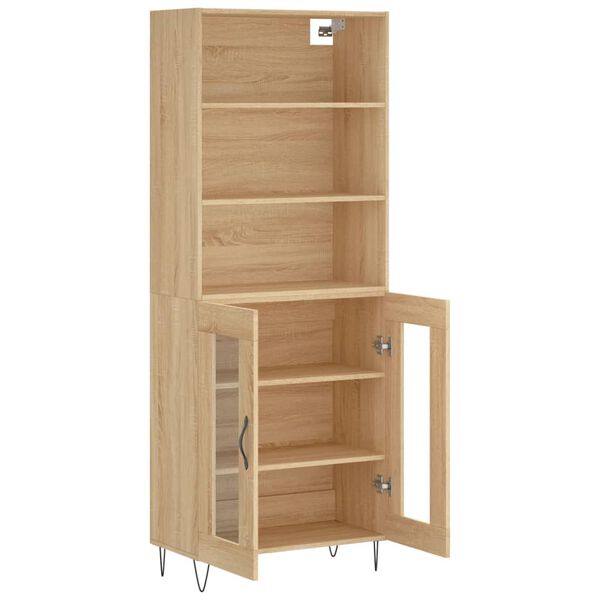 vidaXL Highboard sonoma eik 69,5x34x180 cm konstruert tre