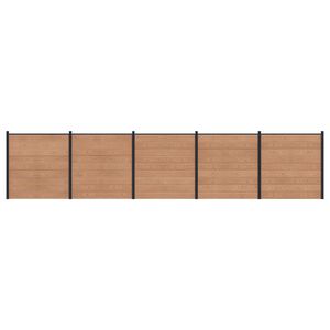 vidaXL Gjerdesett 5 pcs 872 x 186 cm WPC og Aluminium Brun
