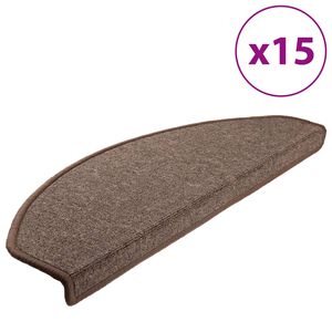 vidaXL Trappematter 15 stk 65x24x4 cm kaffebrune halvrund store