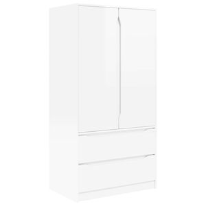 vidaXL Garderobeskap H&oslash;gglans Hvit 79,5 x 49 x 156 cm Konstruert tre