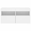 vidaXL Vegghengt TV-benk med LED hvit 80x30x40 cm