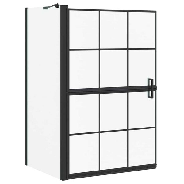 vidaXL Bade dusjvegg Svart og gjennomsiktig 116 x 68 x 128 cm