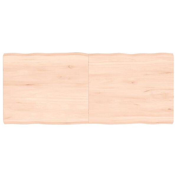 vidaXL Bordplate 140x60x(2-6) cm ubehandlet heltre eik naturlig kant