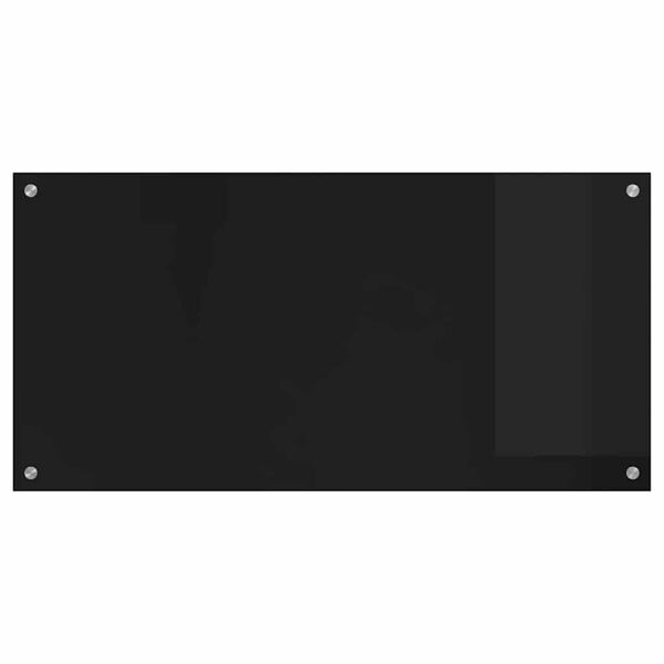 vidaXL Kjøkkenbakplate Svart 100 x 50 x 0,8 cm herdet glass