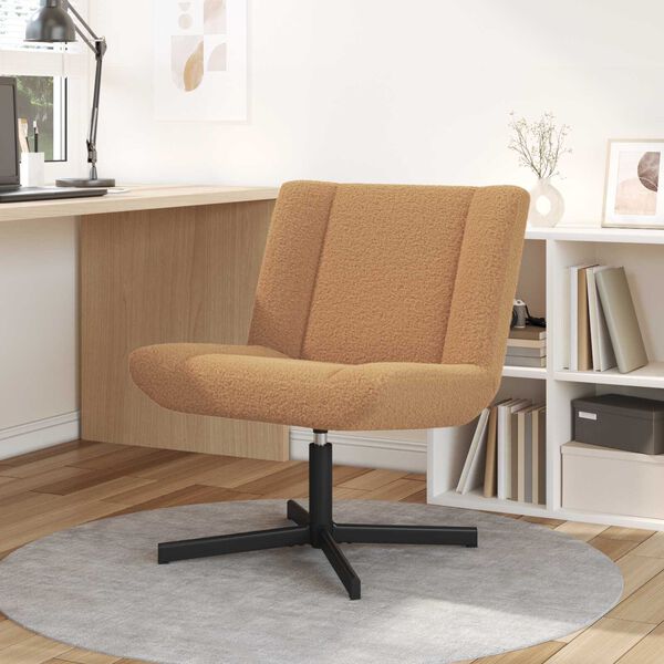 vidaXL Drejestol Beige 63 x 75 x 76 cm Saueskinn