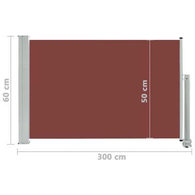 vidaXL Uttrekkbar sidemarkise 60x300 cm brun