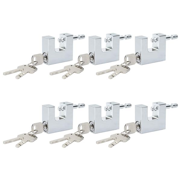vidaXL Hengel&aring;s 6 pcs s&oslash;lv 5 x 1,9 x 4,5 cm Jern