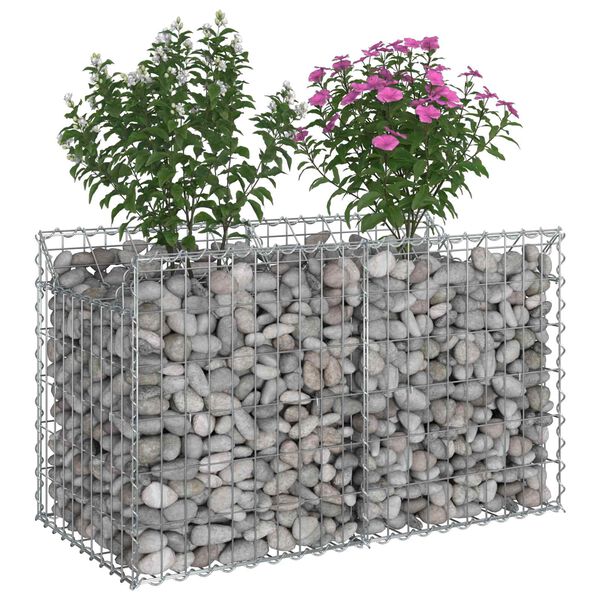 vidaXL Gabion hevet seng s&oslash;lv 100 x 50 x 60 cm Galvanisert St&aring;l