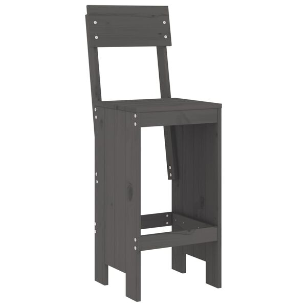 vidaXL Hagebarsett 3 deler grå heltre furu