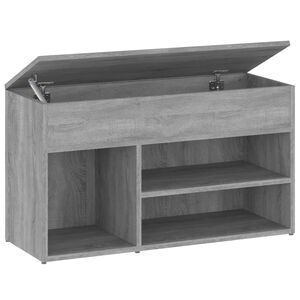 vidaXL Skobenk gr&aring; sonoma 80x30x45 cm konstruert tre