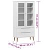 vidaXL Vitrine MOLDE hvit 90x35x175 cm heltre furu
