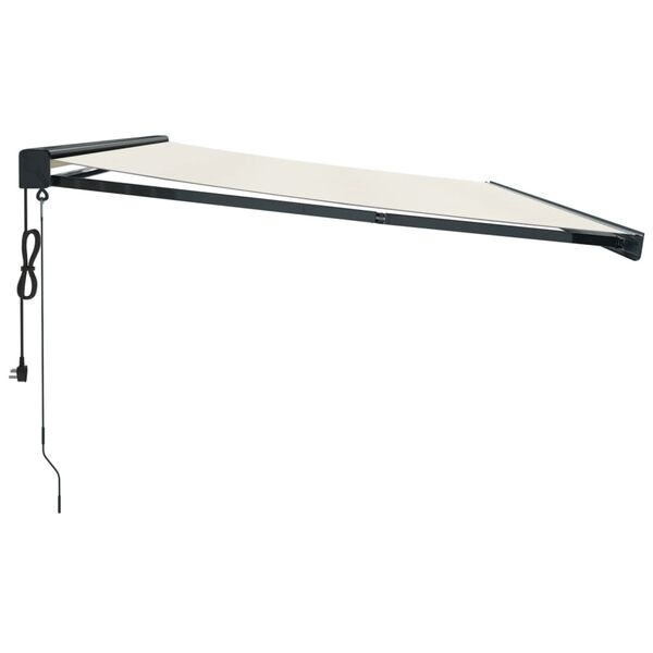 vidaXL Uttrekkbar markise kremhvit 5x3 m stoff og aluminium