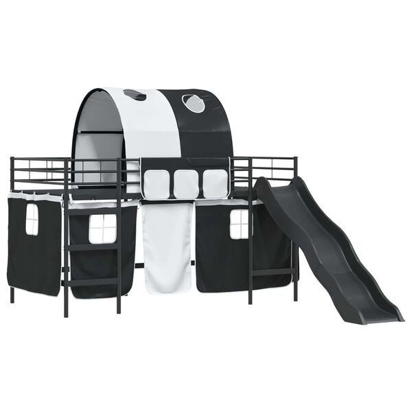 vidaXL Barns Lofteseng Svart 99,5 x 200 cm Metall