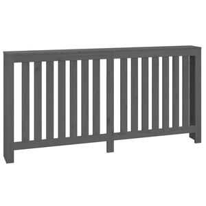 vidaXL Radiatordeksel gr&aring; 169x19x84 cm heltre furu
