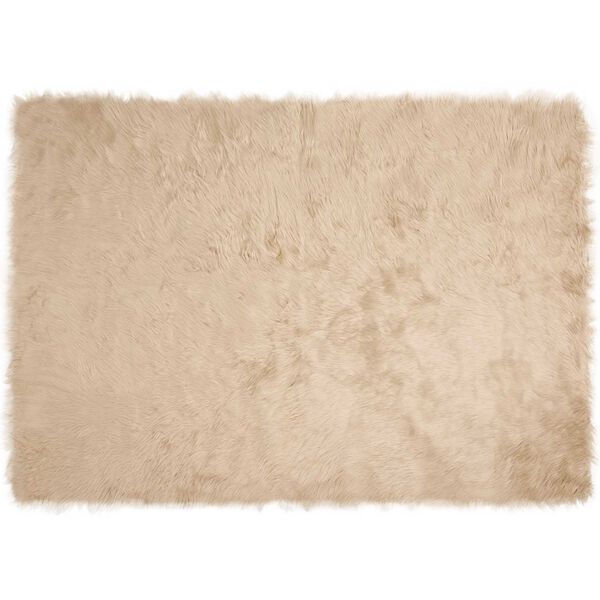 vidaXL Faux Skinnmatte Tafalla Beige 140 x 200 cm Polyester