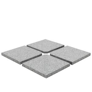 vidaXL Vektplater for parasoll firkantet gr&aring; granitt 4 stk 100 kg