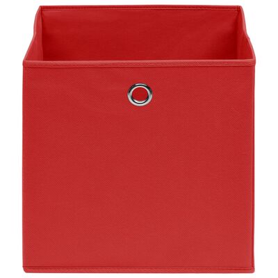 vidaXL Oppbevaringsbokser 10 stk uvevd stoff 28x28x28 cm rød