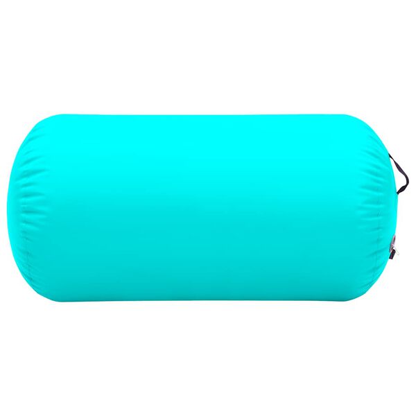 vidaXL Oppblåsbar gymnastikkrull med pumpe 120x90 cm PVC grønn