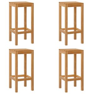 vidaXL Barstol 4 stk. Naturlig Massivt Teaktre
