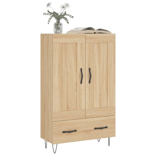 vidaXL Highboard sonoma eik 69,5x31x115 cm konstruert tre