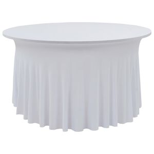 vidaXL Elastisk bordduk med skj&oslash;rt 2 stk 180x74 cm hvit
