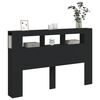 vidaXL Sengegavl med LED svart 160x18,5x103,5 cm konstruert tre