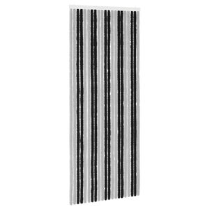 vidaXL Insektgardin Chenille Gr&aring; og svart 90 x 220 cm 100% PP