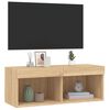 vidaXL TV-benk med LED-lys sonoma eik 80x30x30 cm