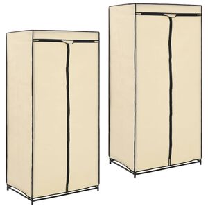 vidaXL Garderobeskap 2 stk krem 75x50x160 cm