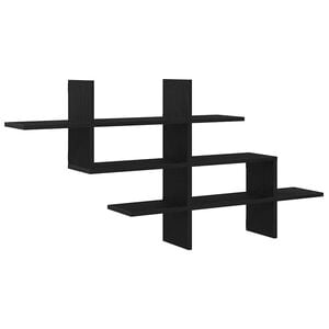 vidaXL Vegghylle svart eik 124,5x18x60,5 cm konstruert tre