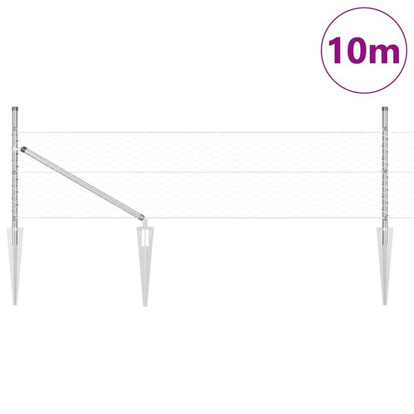 vidaXL Gjerdep&aring;le s&oslash;lv 10 x 0,5 m (36 mm netting) St&aring;l